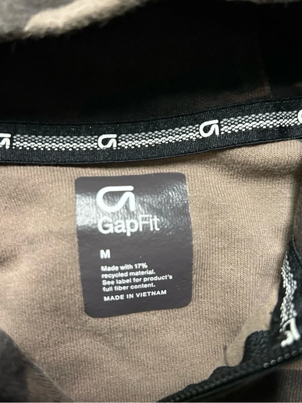 Girls Gap Fit Brown Camouflage Full Zip Athletic Sweatshirt Size Medium (8) - Picture 3 of 3